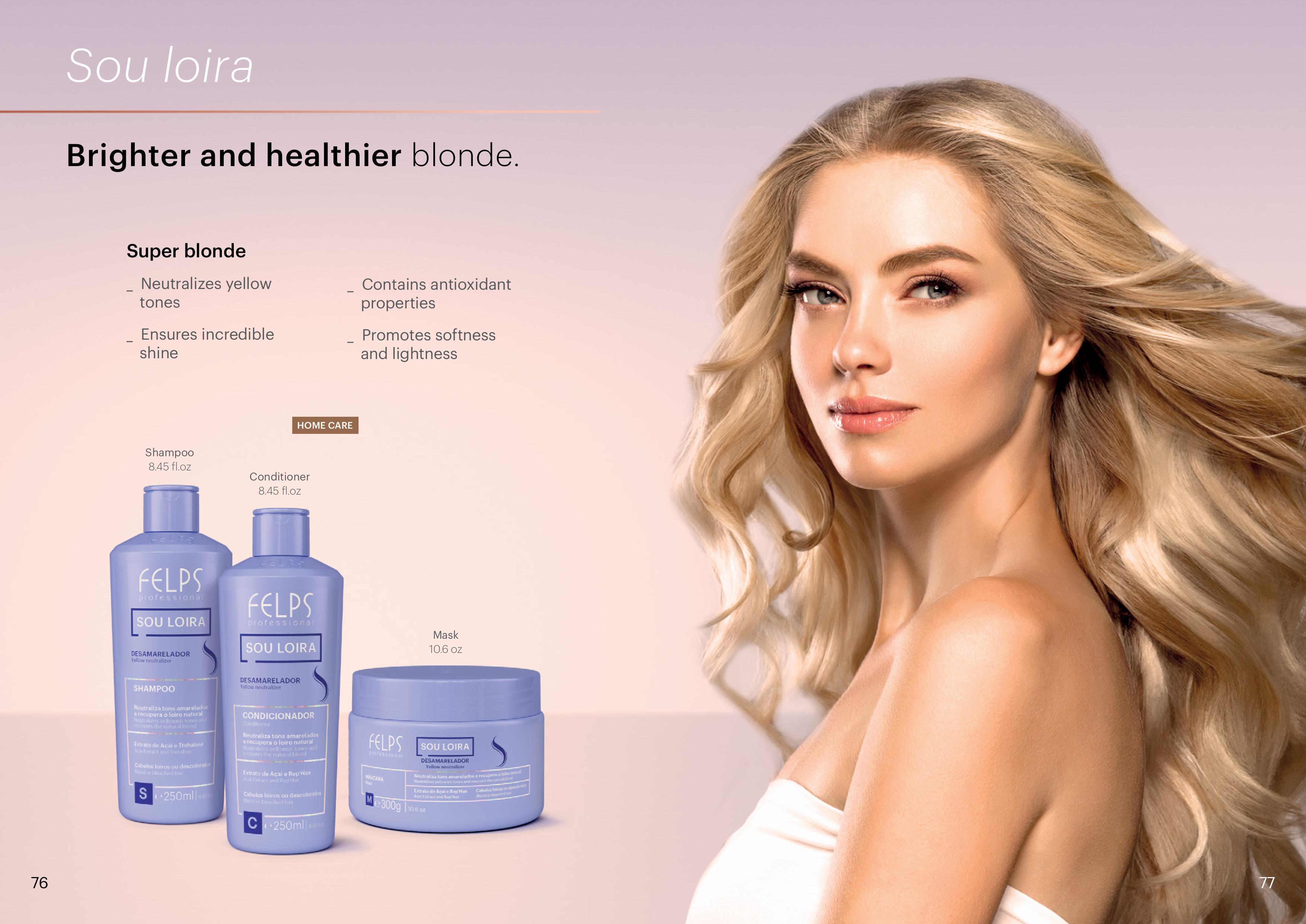 Sou Loira blonde care shampoo, conditioner and mask